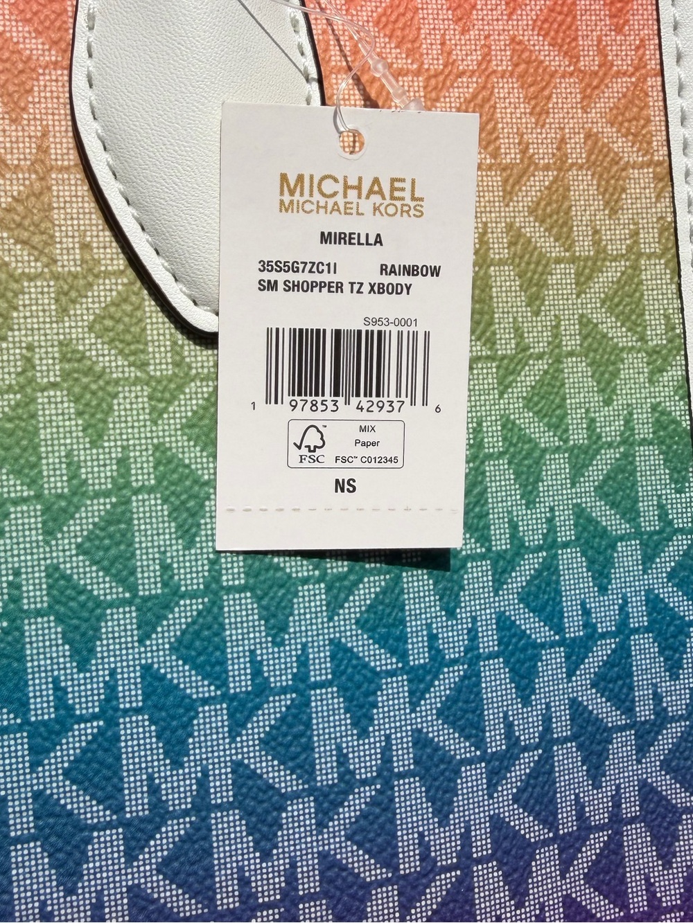 RARE Michael Kors Mirella Small Rainbow Signature Logo Crossbody Bag NWT - Picture 6 of 10